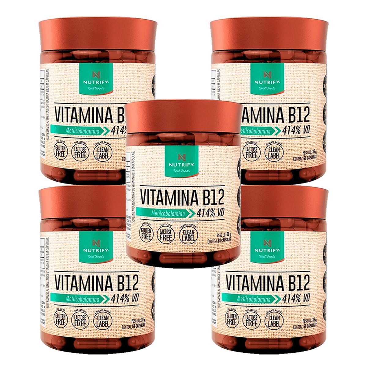 Kit 5X Vitamina B12 - 120 C�psulas - Nutrify