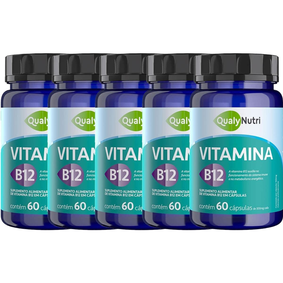 Kit 5X Vitamina B12 - 60 C�psulas - QualyNutri