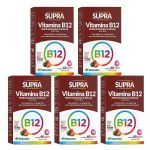 Kit 5X Vitamina B12 Metilcobalamina - 60 Comprimidos Frutas Vermelhas - Herbamed