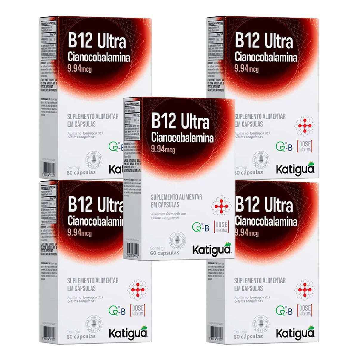 Kit 5X Vitamina B12 Ultra - 60 C�psulas - Katigu�