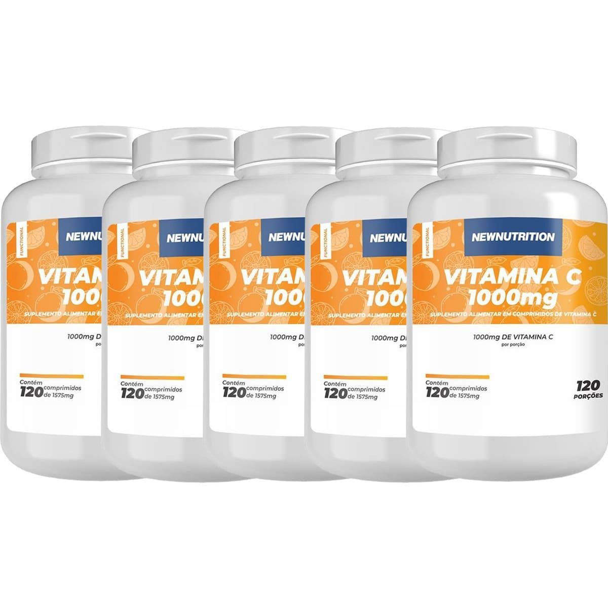 Kit 5X Vitamina C 1000mg - 120 Comprimidos - NewNutrition