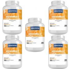 Kit 5X Vitamina C 45mg  - 120 Comprimidos Mastig�veis Laranja com Acerola - NewNutrition