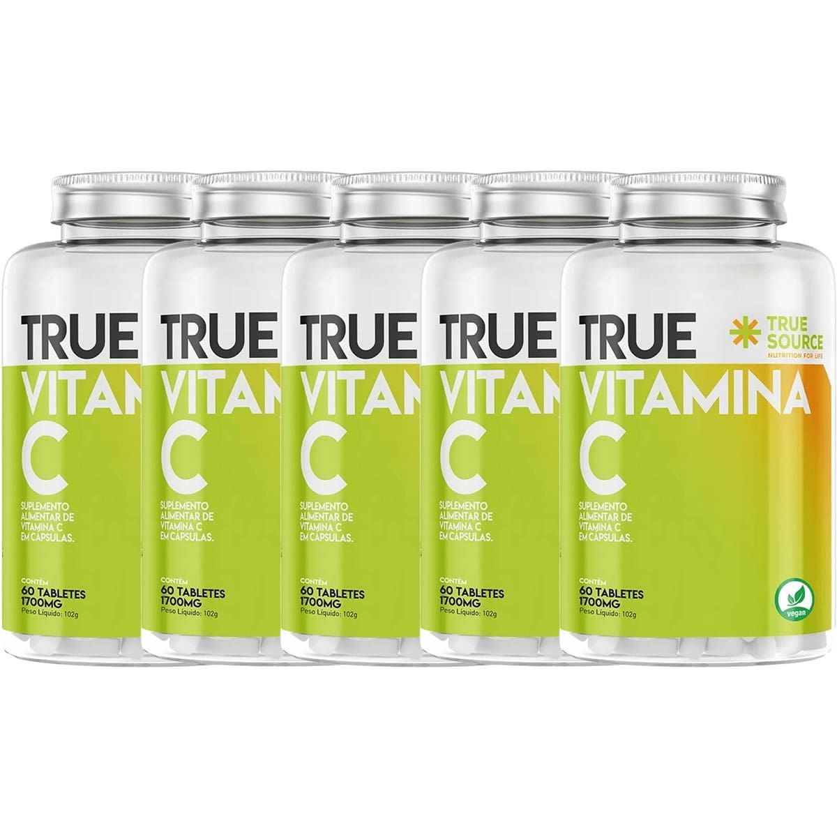 Kit 5X Vitamina C - 60 Tabletes - True Source