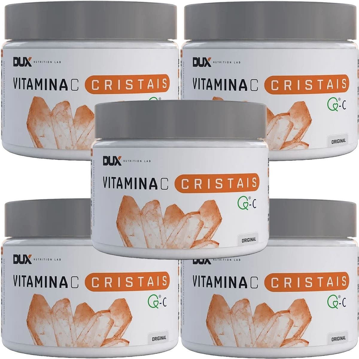 Kit 5X Vitamina C Cristais Quali C - 200g Natural - DUX Nutrition