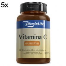 Kit 5X Vitamina C em Comprimidos Mastig�veis - 60 Comprimidos - VitaminLife