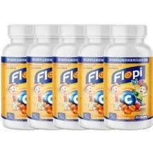 Kit 5X Vitamina C Flopi Kids - 30 Gelatinas Laranja - Flofarma