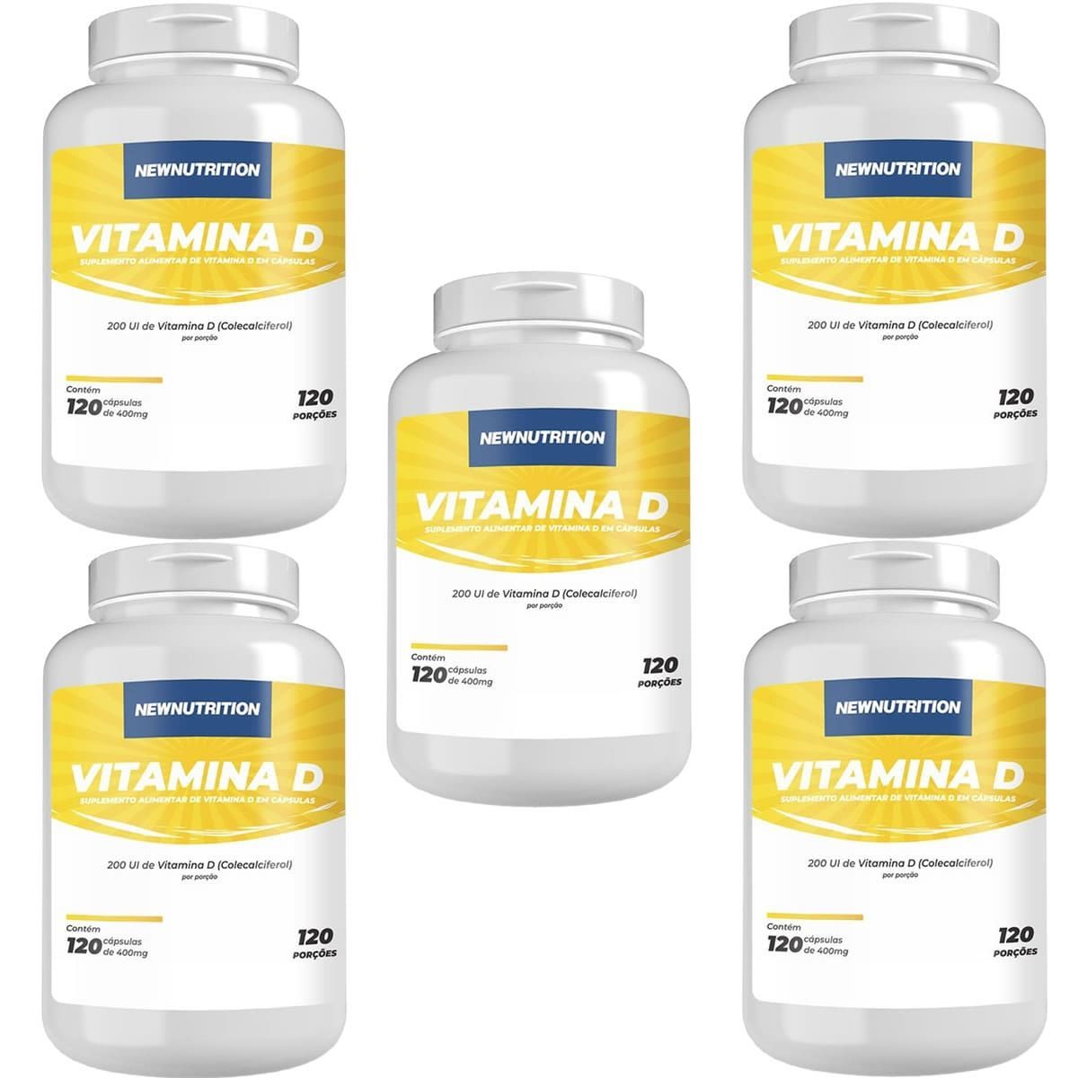 Kit 5X Vitamina D - 120 C�psulas - NewNutrition