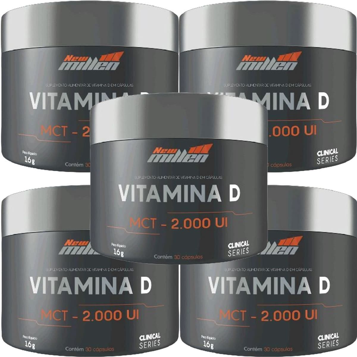 Kit 5X Vitamina D 2.000UI - 30 C�psulas - New Millen