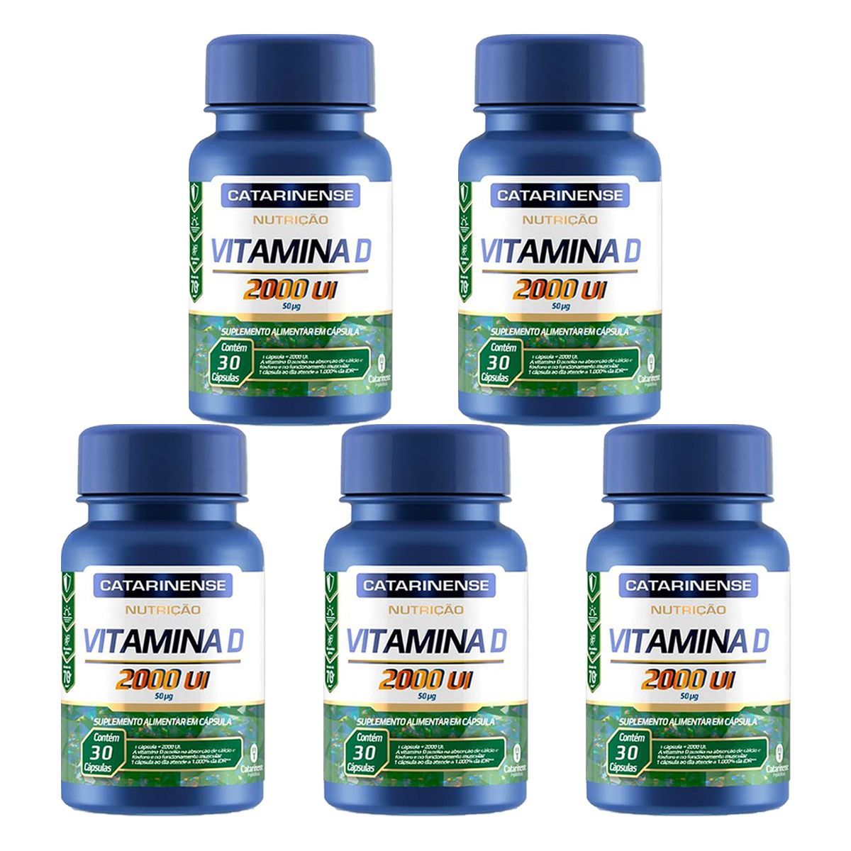 Kit 5X Vitamina D 2000UI - 30 C�psulas - Catarinense Nutri��o
