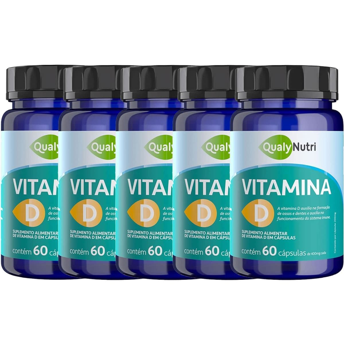 Kit 5X Vitamina D - 60 C�psulas - QualyNutri