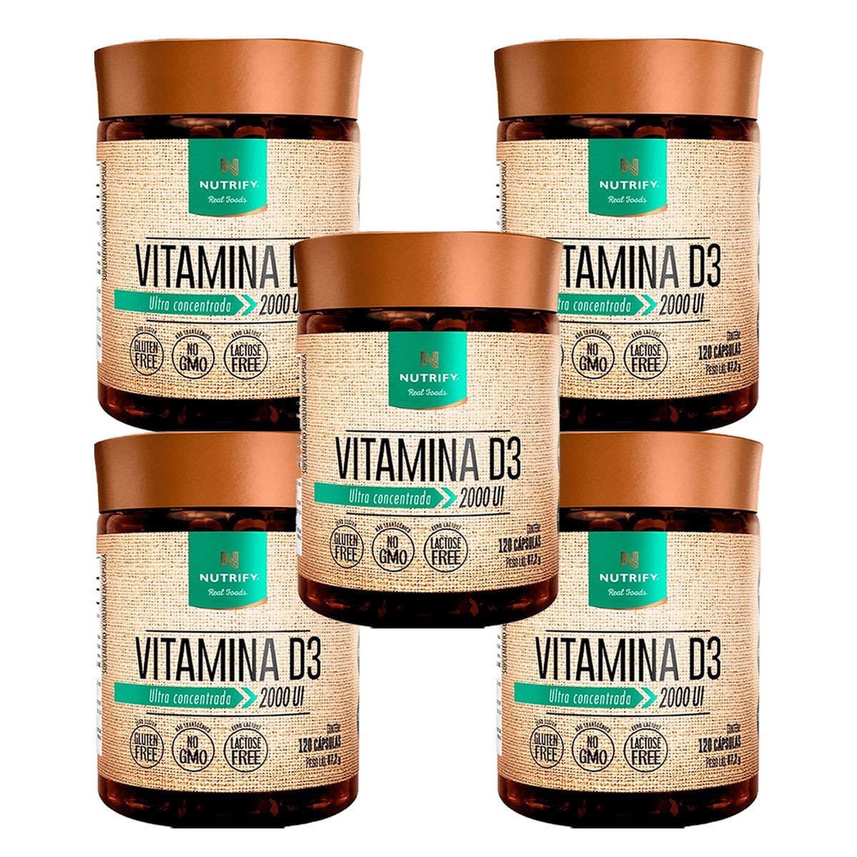 Kit 5X Vitamina D3 - 120 C�psulas - Nutrify