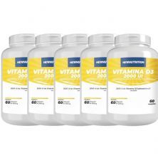 Kit 5X Vitamina D3 2000UI - 60 C�psulas - NewNutrition
