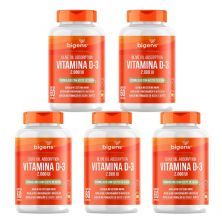 Kit 5X Vitamina D3 2000ui Azeite de Oliva - 60 C�psulas - Bigens