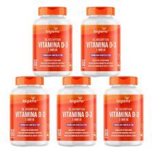 Kit 5X Vitamina D3 2000ui Com TCM - 60 C�psulas - Bigens