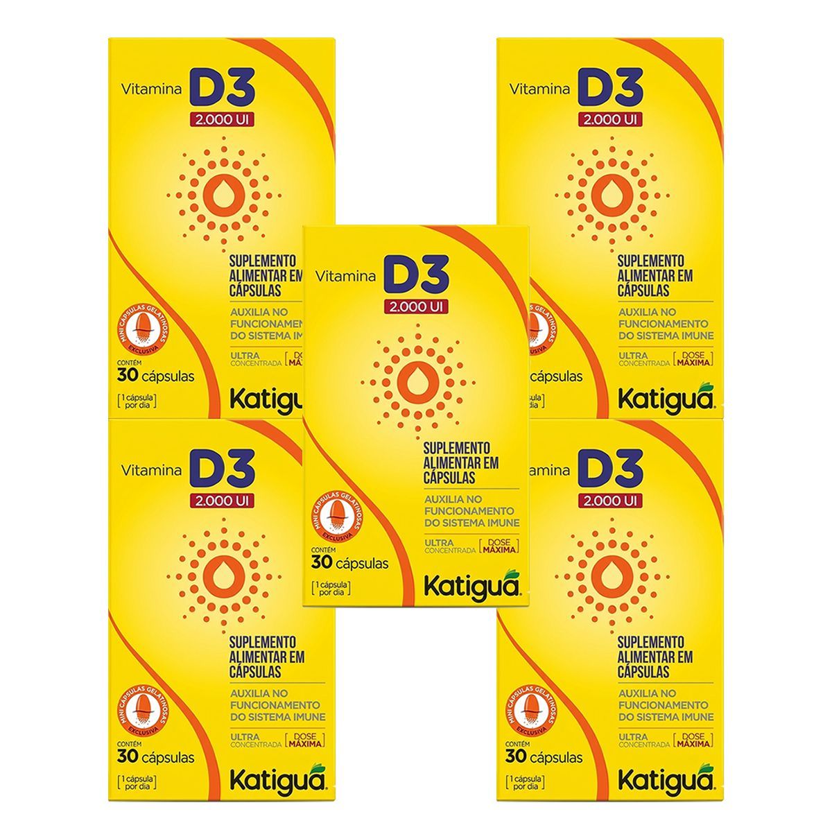 Kit 5X Vitamina D3 - 30 C�psulas - Katigu�