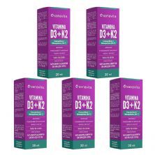 Kit 5X Vitamina D3+ K2 - 20ml Lim�o - Sanavita
