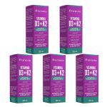 Kit 5X Vitamina D3+ K2 - 20ml Lim�o - Sanavita