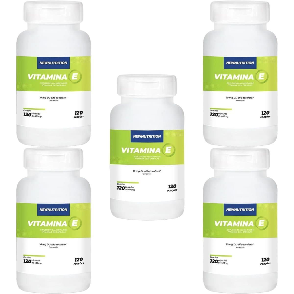 Kit 5X Vitamina E - 120 C�psulas - NewNutrition