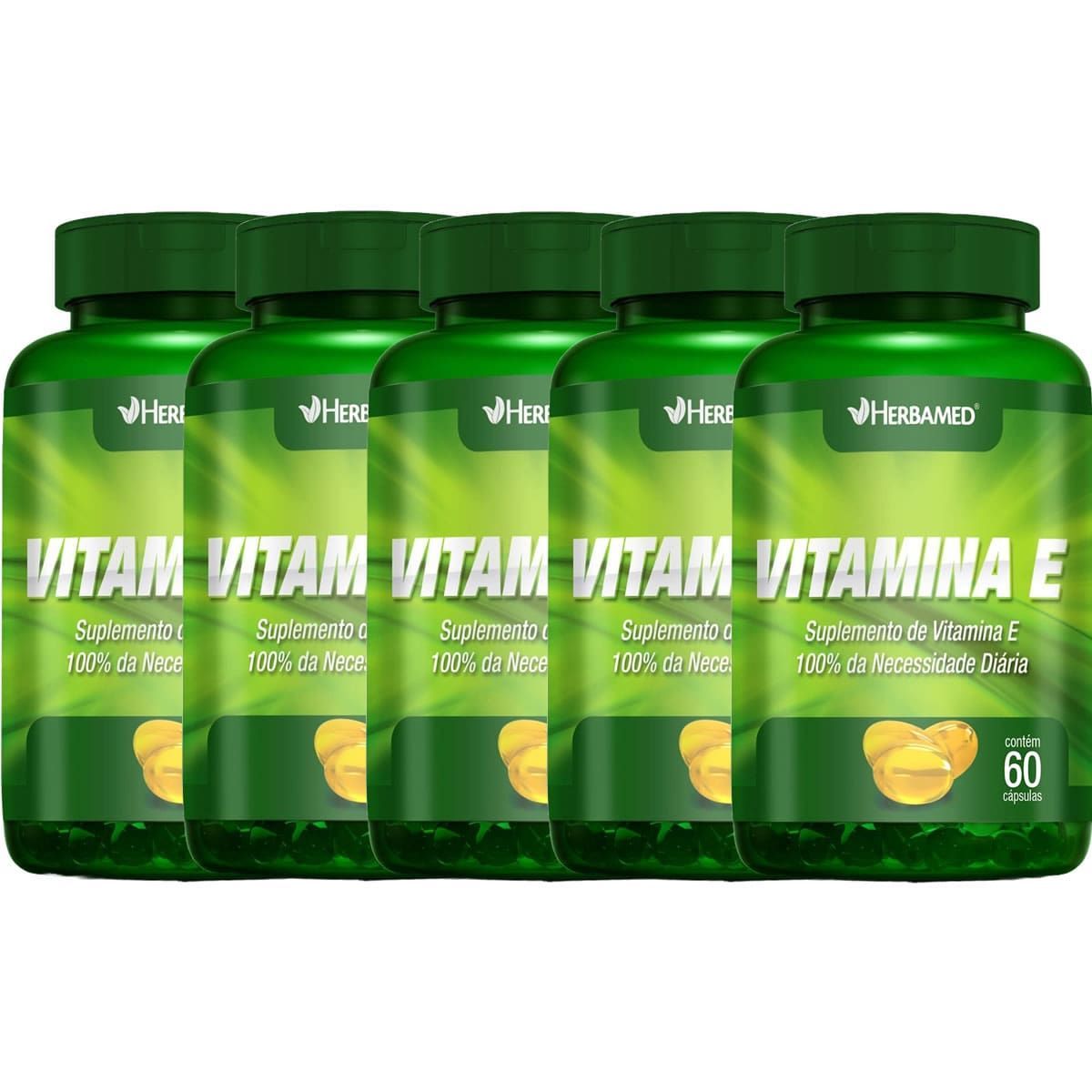 Kit 5X Vitamina E - 60 C�psulas - Herbamed
