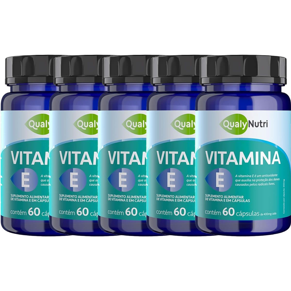 Kit 5X Vitamina E - 60 C�psulas - QualyNutri