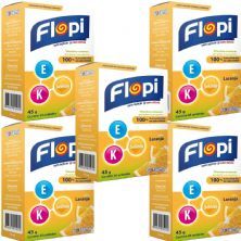 Kit 5X Vitamina E+K+Sel�nio Flopi - 30 Unidades Laranja - Flofarma