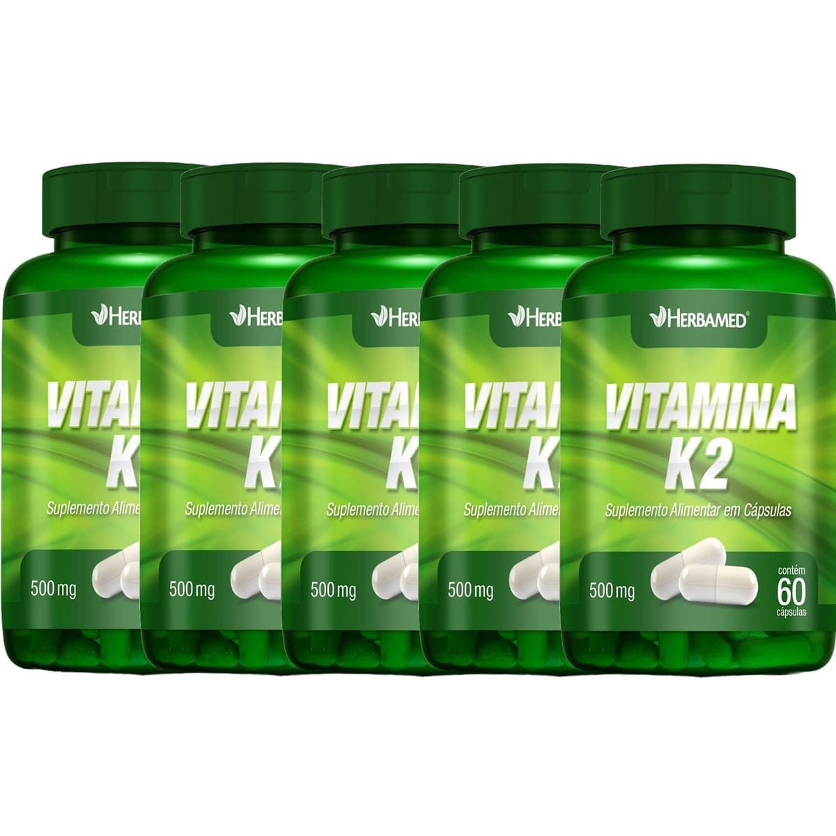 Kit 5X Vitamina K2 - 60 C�psulas - Herbamed