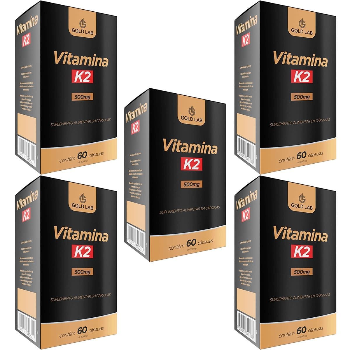 Kit 5X Vitamina K2 - 60 C�spulas - Gold Lab
