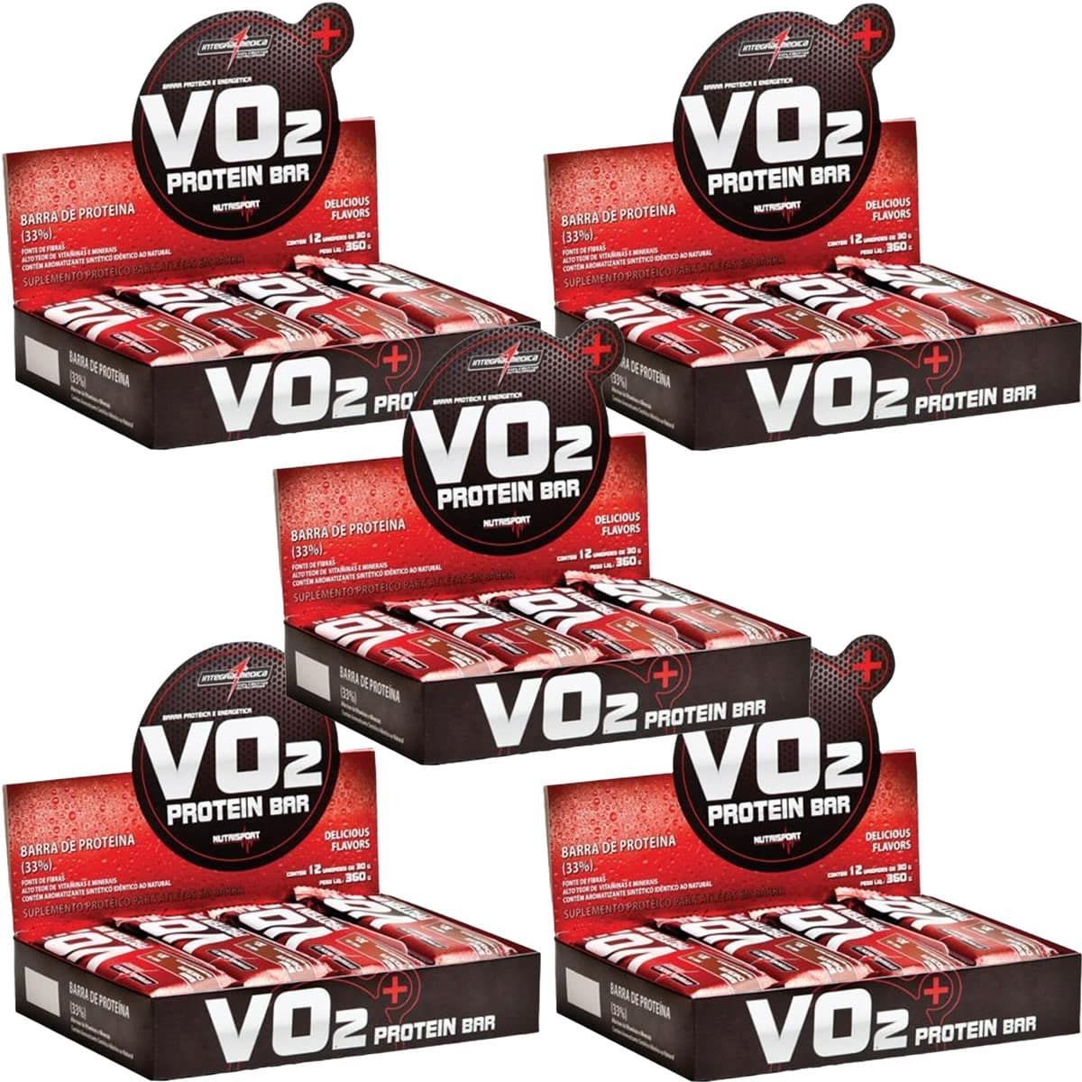 Kit 5X VO2 PROTEIN BAR - 12 Unidades 30g Chocolate - IntegralM�dica