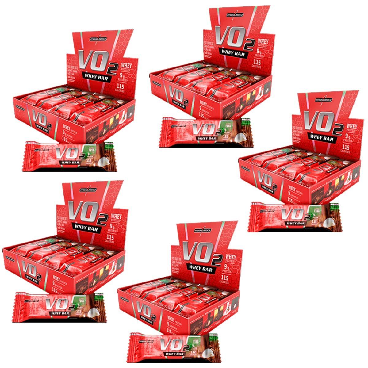 Kit 5X VO2 PROTEIN BAR - 24 Unidades 30g Coco - IntegralM�dica