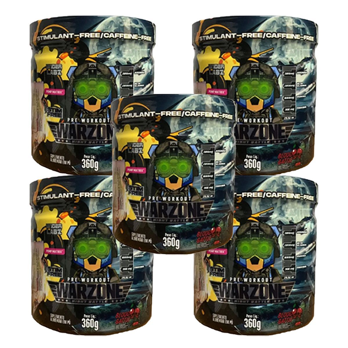 Kit 5X Warzone Night Battle Pr�-Treino - 360g Blood Battle - Under Labz
