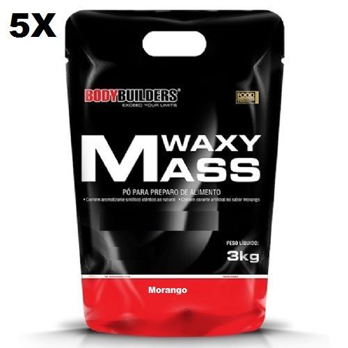 Kit 5X Waxy Mass - 3000g Refil Morango - BodyBuilders