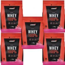 Kit 5X Whey 100% - 900g Refil Morango - New Millen