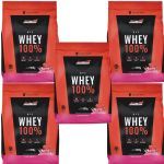 Kit 5X Whey 100% - 900g Refil Morango - New Millen