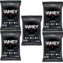 Kit 5X Whey 100% Concentrate - 900g Refil Chocolate - Black Skull