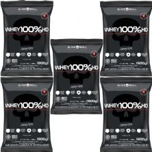 Kit 5X Whey 100% HD - 900g Refil Baunilha - Black Skull
