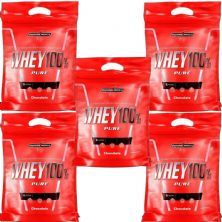 Kit 5X Whey 100% Pure - 1800g Refil Chocolate - IntegralM�dica