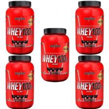 Kit 5X Whey 100% Pure - 907g Chocolate Maltado - IntegralM�dica