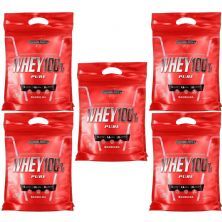 Kit 5X Whey 100% Pure - 907g Refil Baunilha - IntegralM�dica
