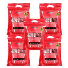 Kit 5X Whey 100% Pure - 907g Refil Gelato Di Latte - Integral M�dica