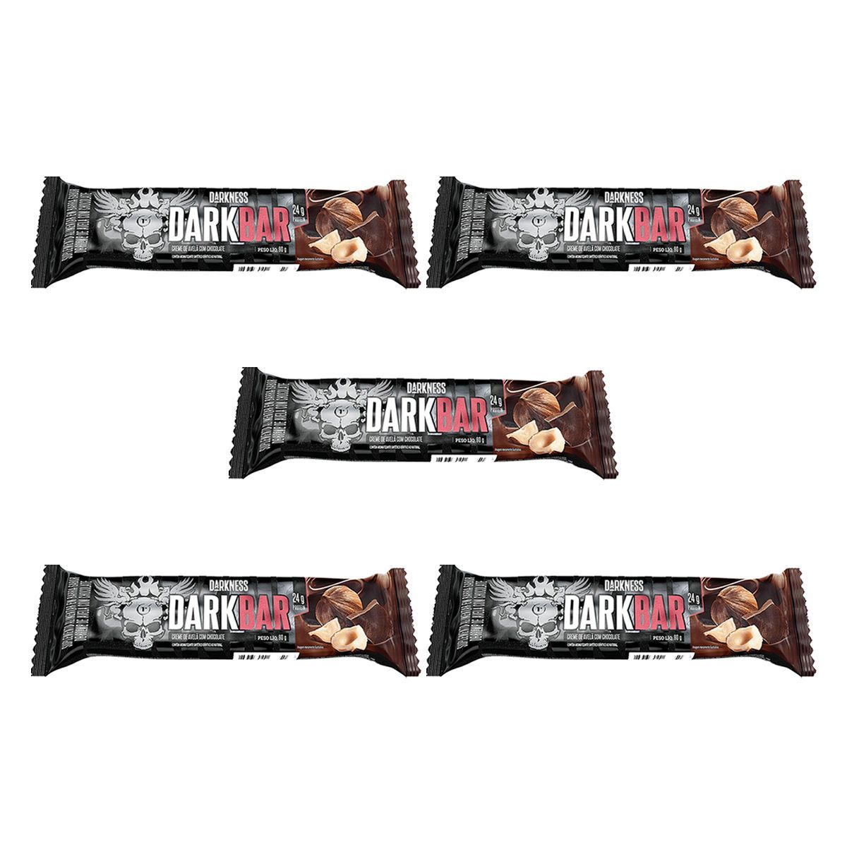 Kit 5X Whey Bar Darkness - 1 Unidade 90g Creme de Avel� com Chocolate - IntegralM�dica