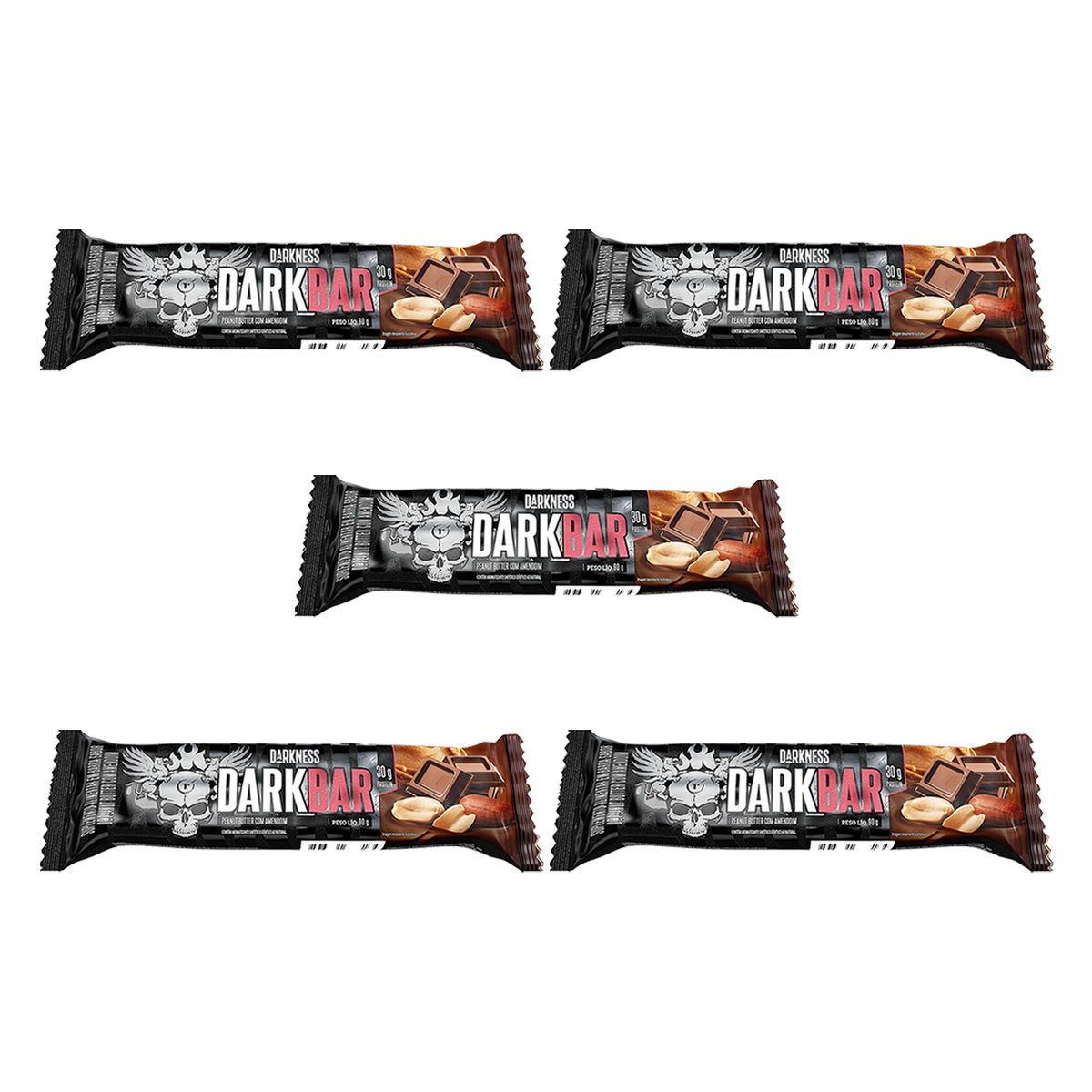 Kit 5X Whey Bar Darkness - 1 unidade 90g Peanut Butter com Amendoim - Integralm�dica1