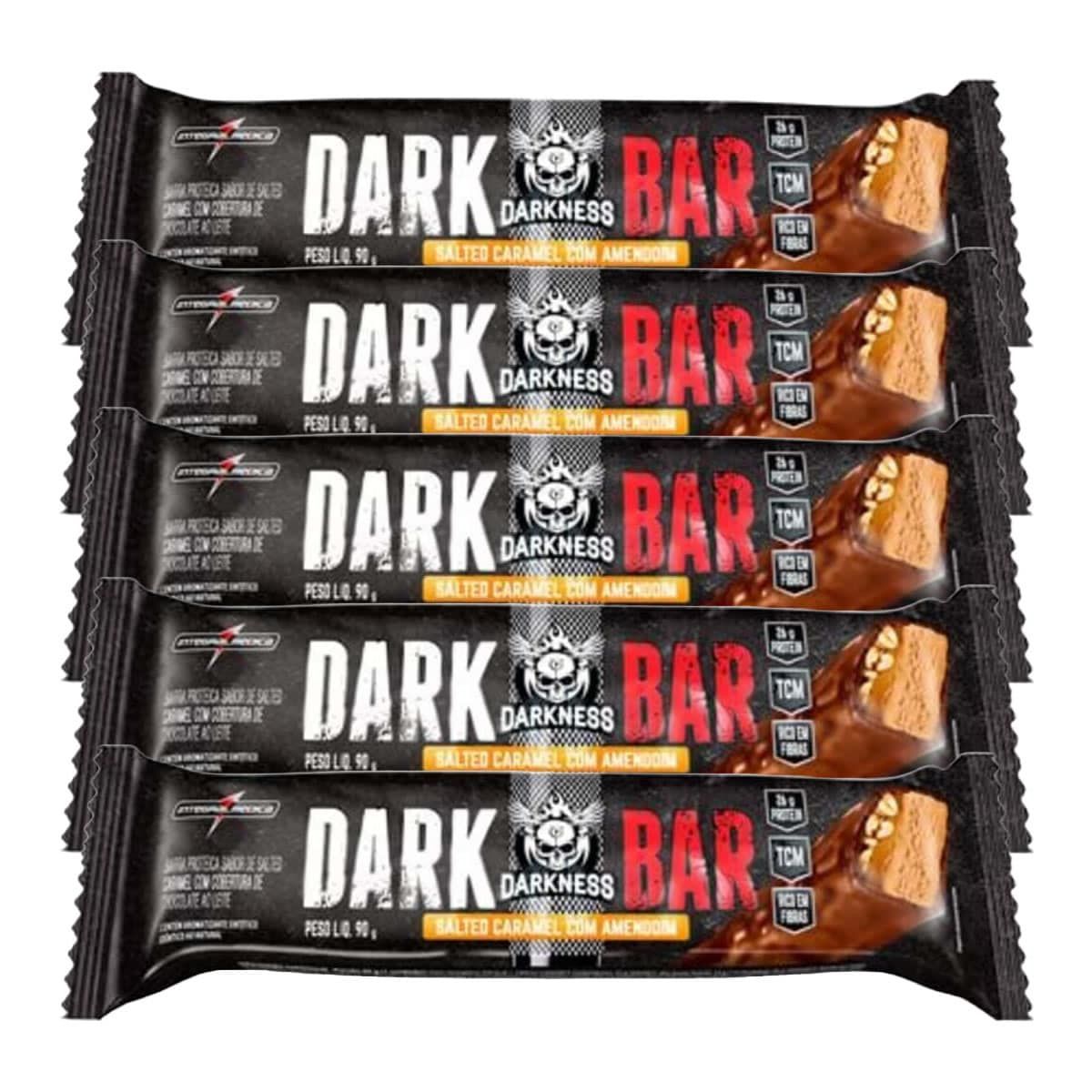Kit 5X Whey Bar Darkness - 1 Unidade 90g Salted Caramel com Amendoim - IntegralM�dica