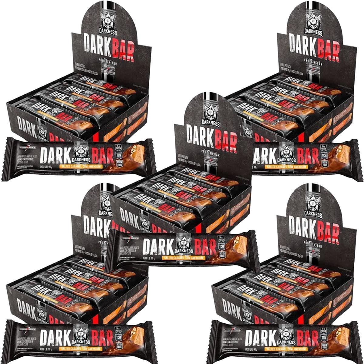 Kit 5X Whey Bar Darkness - 8 Unidades 90g Salted Caramel com Amendoim - IntegralM�dica
