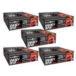 Kit 5X Whey Bar Gourmet - 12 Unidades 45g Morango com Chocolate - Black Skull