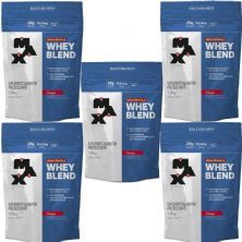 Kit 5X Whey Blend Nova F�rmula - 1800g Refil Morango - Max Titanium