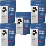 Kit 5X Whey Blend Nova F�rmula - 1800g Refil Morango - Max Titanium