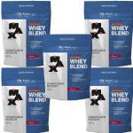 Kit 5X Whey Blend Nova F�rmula - 900g Refil Morango - Max Titanium