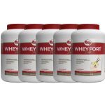 Kit 5X Whey Fort 3W - 1800g Baunilha - Vitafor
