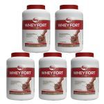 Kit 5X Whey Fort 3W - 1800g Chocolate - Vitafor