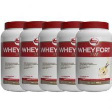 Kit 5X Whey Fort 3W - 900g Baunilha - Vitafor